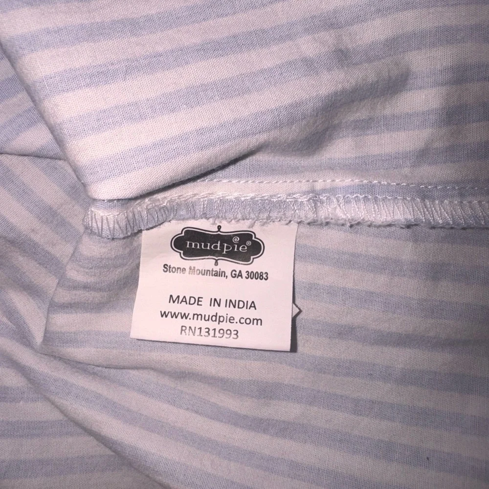 Mud Pie Blue & White Striped Smocked Sundress with Headband